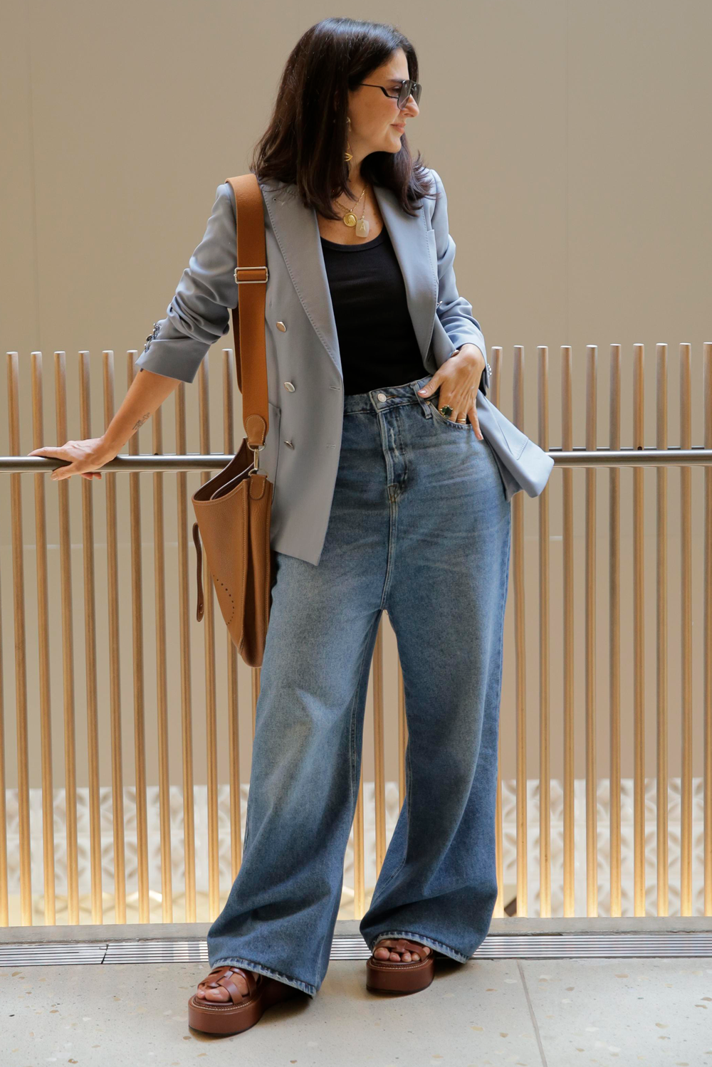 CALÇA MIA FEMININA JUMBO JEANS MÉDIO
