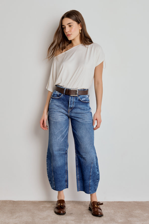 CALÇA BARREL JEANS MÉDIO