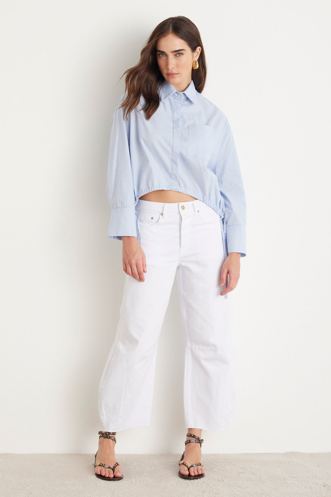 CALÇA BARREL SARJA BRANCA