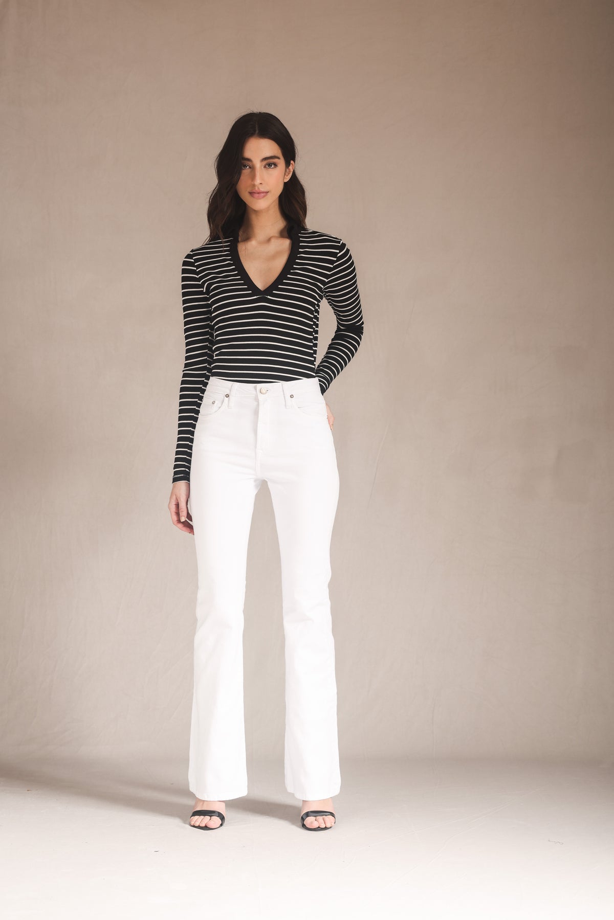 Calça Bootcut Sarja White