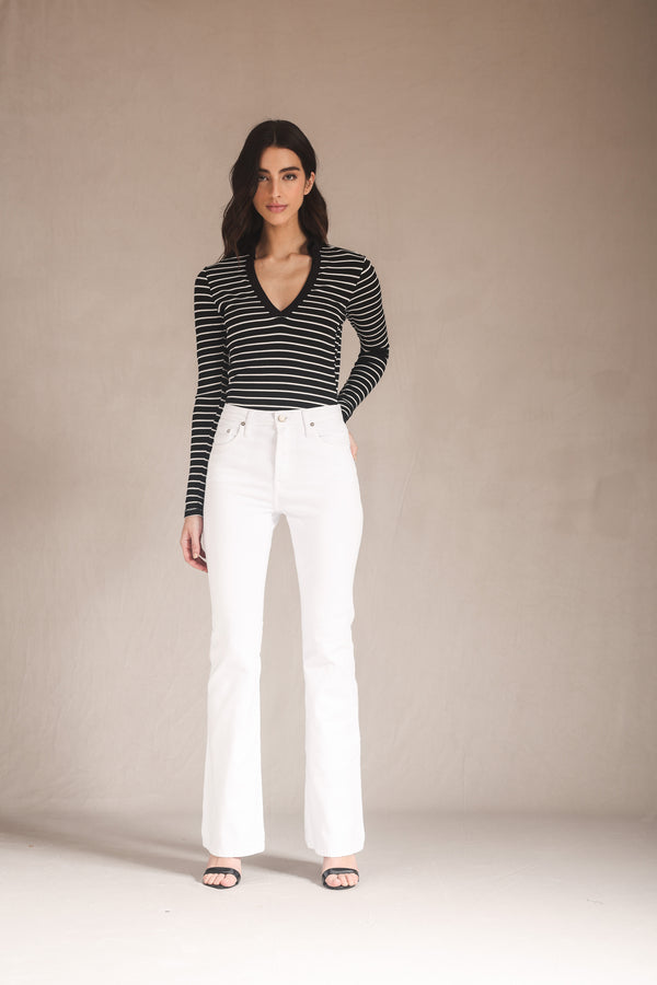 Calça Bootcut Sarja White