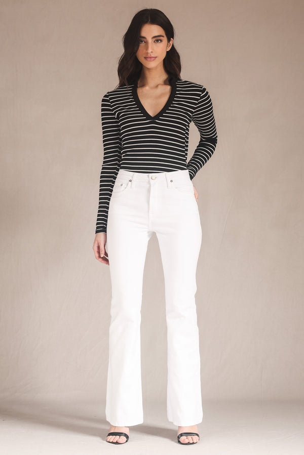 Calça Bootcut Sarja White