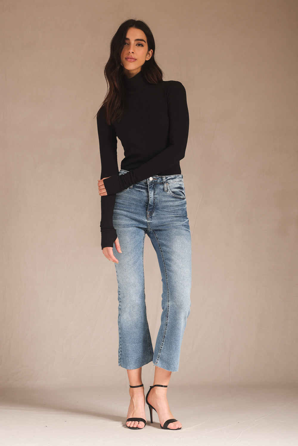 Calça Cropped Bootcut Barra Jeans Médio