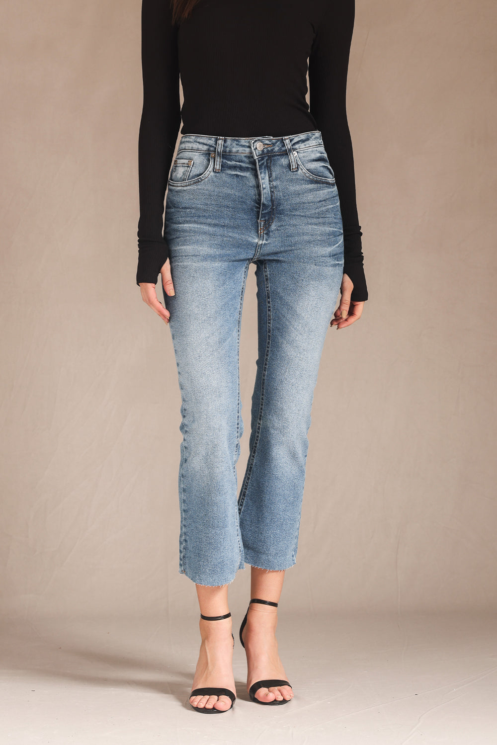 Calça Cropped Bootcut Barra Jeans Médio