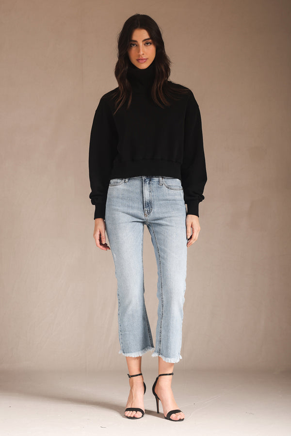 CALCA CROPED BOOTCUT JEANS CLARO