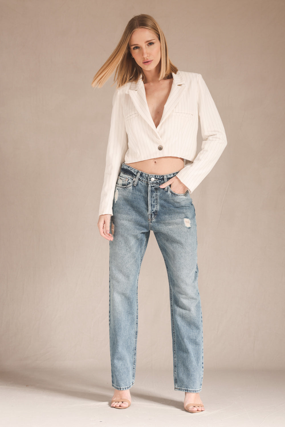 Calça Straight Dirty Puídos Jeans