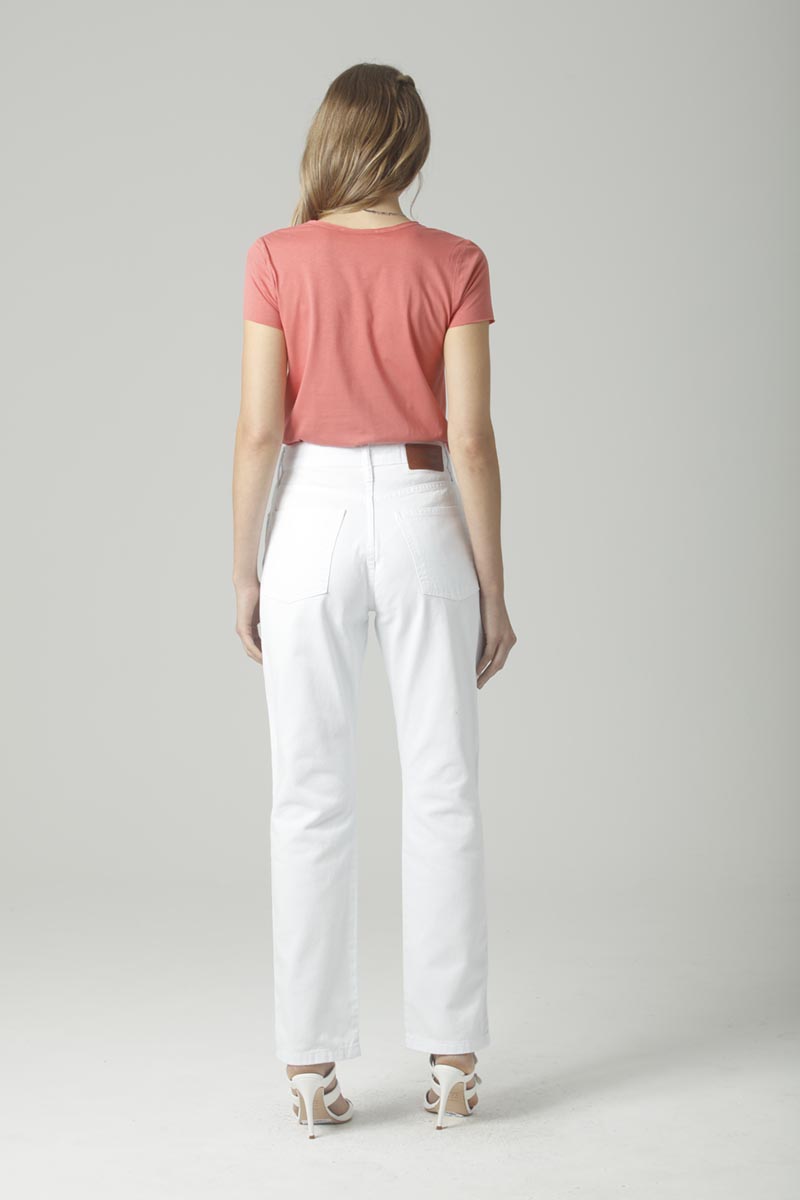 Calça Feminina Straight Sarja Branca