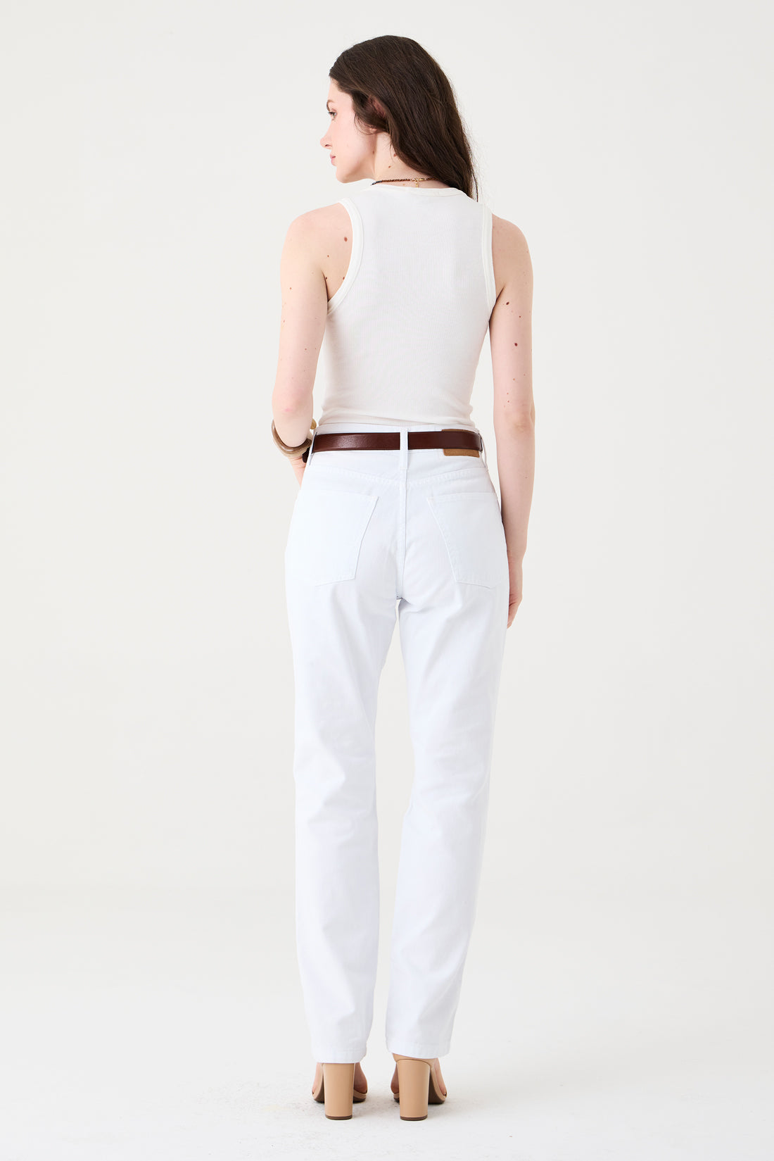 CALÇA LETICIA FEMININA STRAIGHT SARJA BRANCA