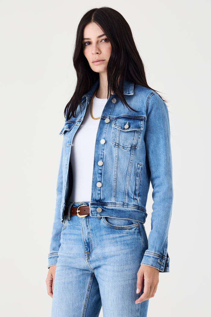 JAQUETA BIANCA FEMININA BOLSO EMBUTIDO JEANS
