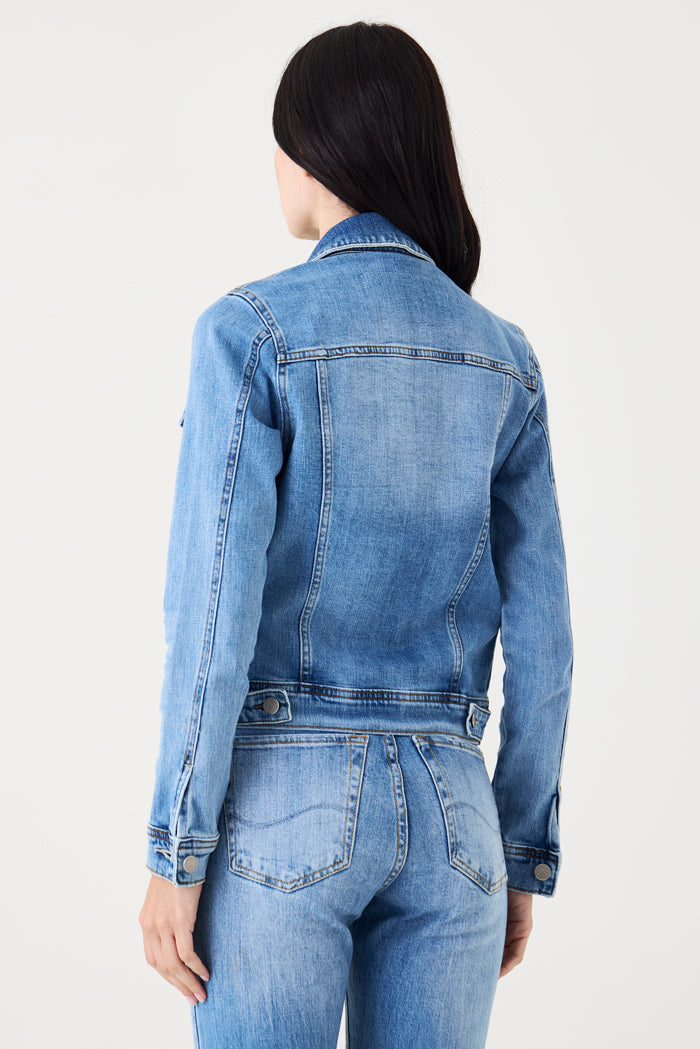 JAQUETA VILMA FEMININA BOLSO EMBUTIDO JEANS