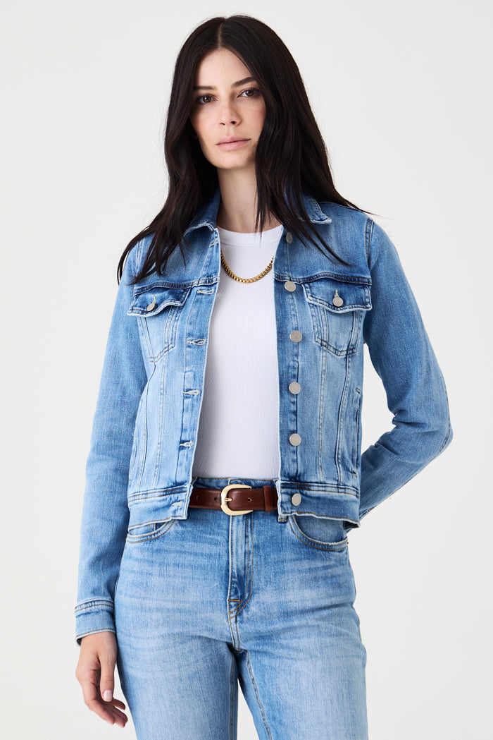 JAQUETA VILMA FEMININA BOLSO EMBUTIDO JEANS