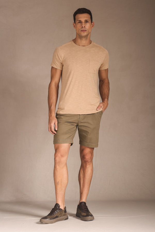BERMUDA ROMEO MASCULINA CHINO SARJA - VERDE