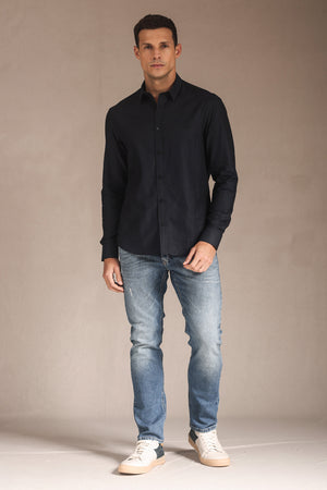 CALÇA THEO MASCULINA SLIM JEANS ESCURO