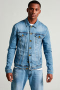 JAQUETA MASCULINA JEANS MÉDIO