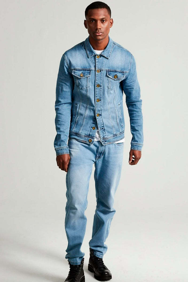 JAQUETA MASCULINA JEANS MÉDIO