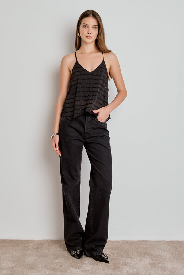 CALCA WIDE LEG VALERIE BLACK JEANS