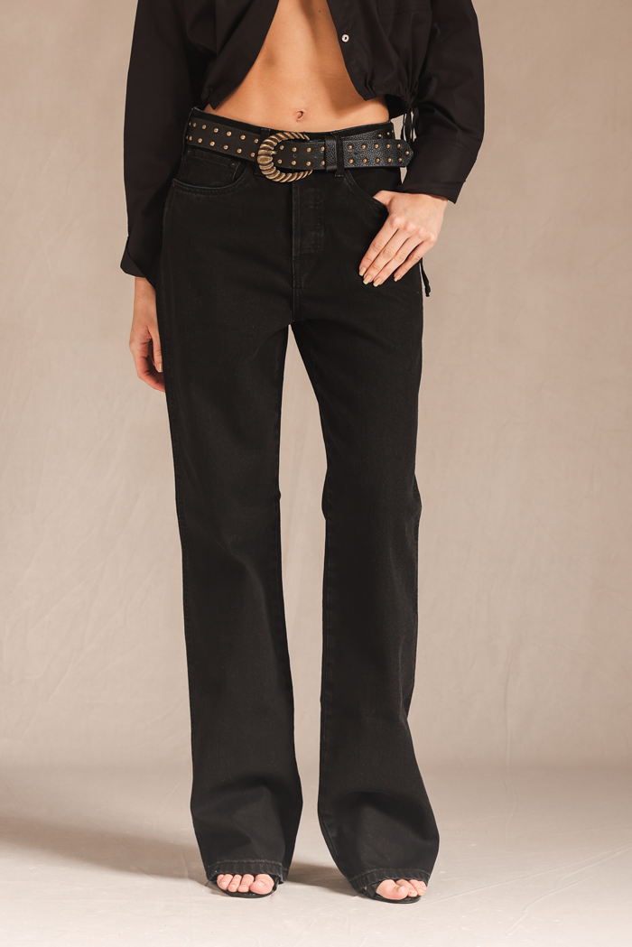 Calca Wide Leg Valerie Jeans Black