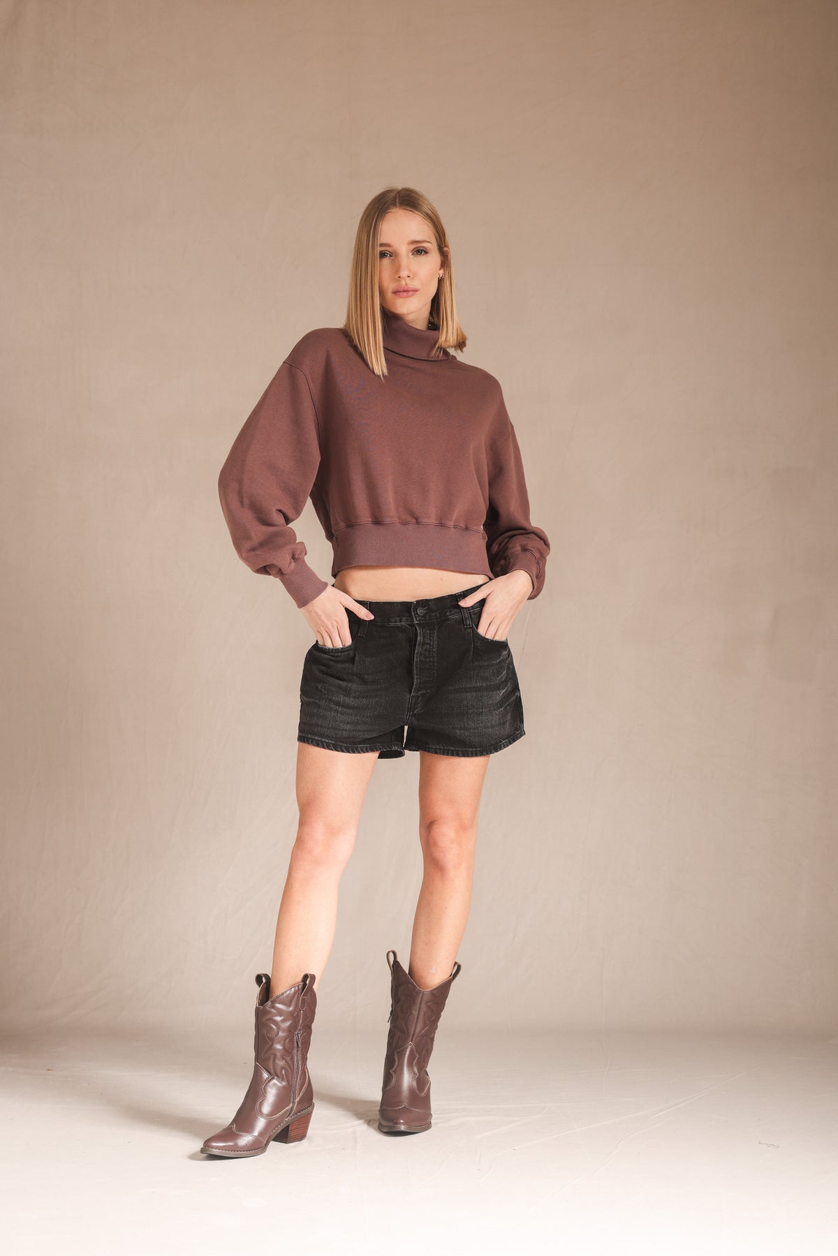 Shorts Pleat Baggy Zoe Jeans Black
