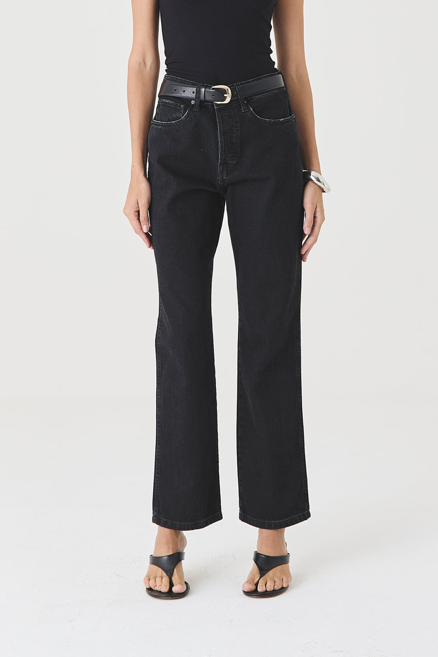 CALÇA VIVIANE FEMININA STRAIGHT JEANS BLACK