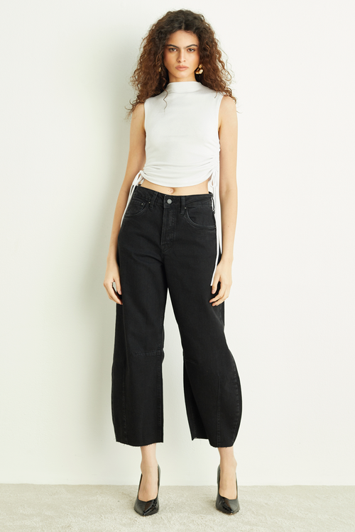 Calca Barrel Jeans Black