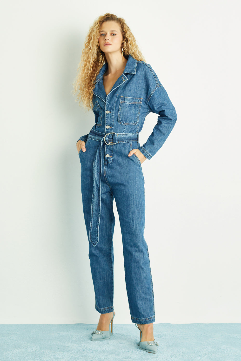 Macacão Jeans Manga Longa Valentina