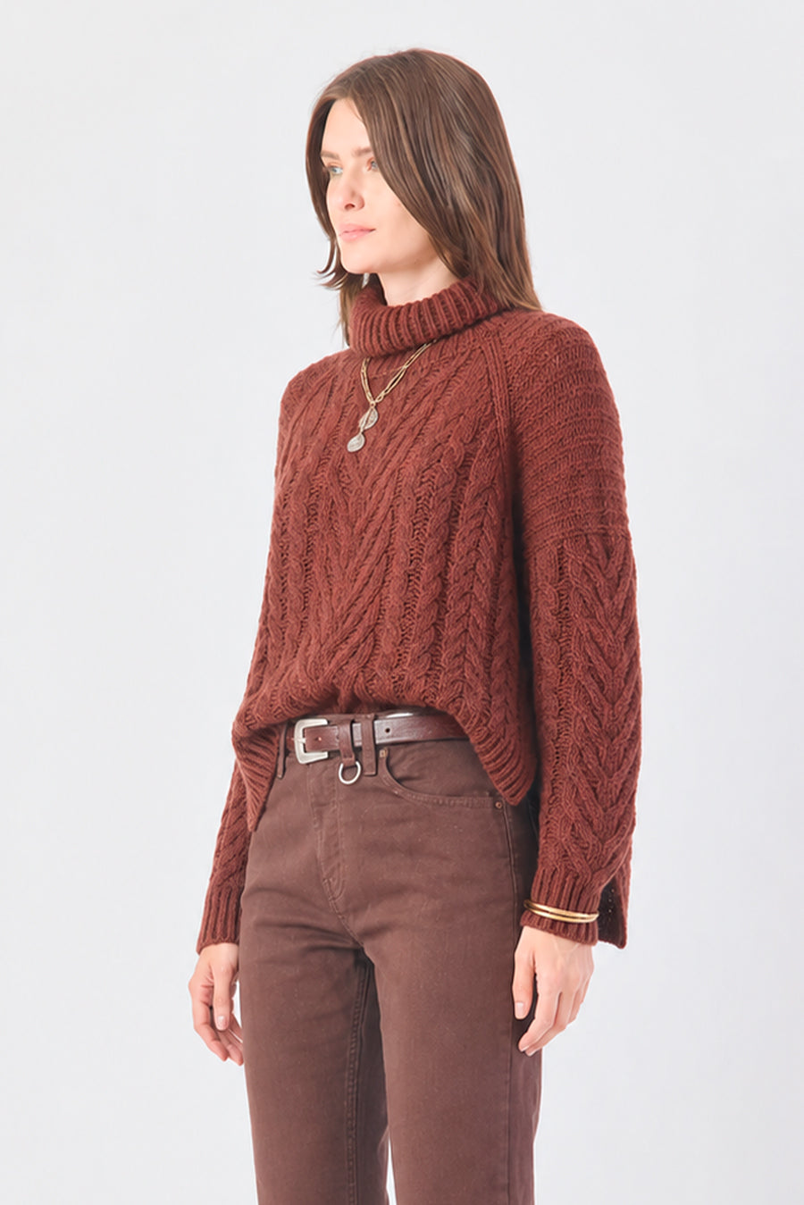 TRICOT FEMININO MULET MANGA LONGA - MARROM