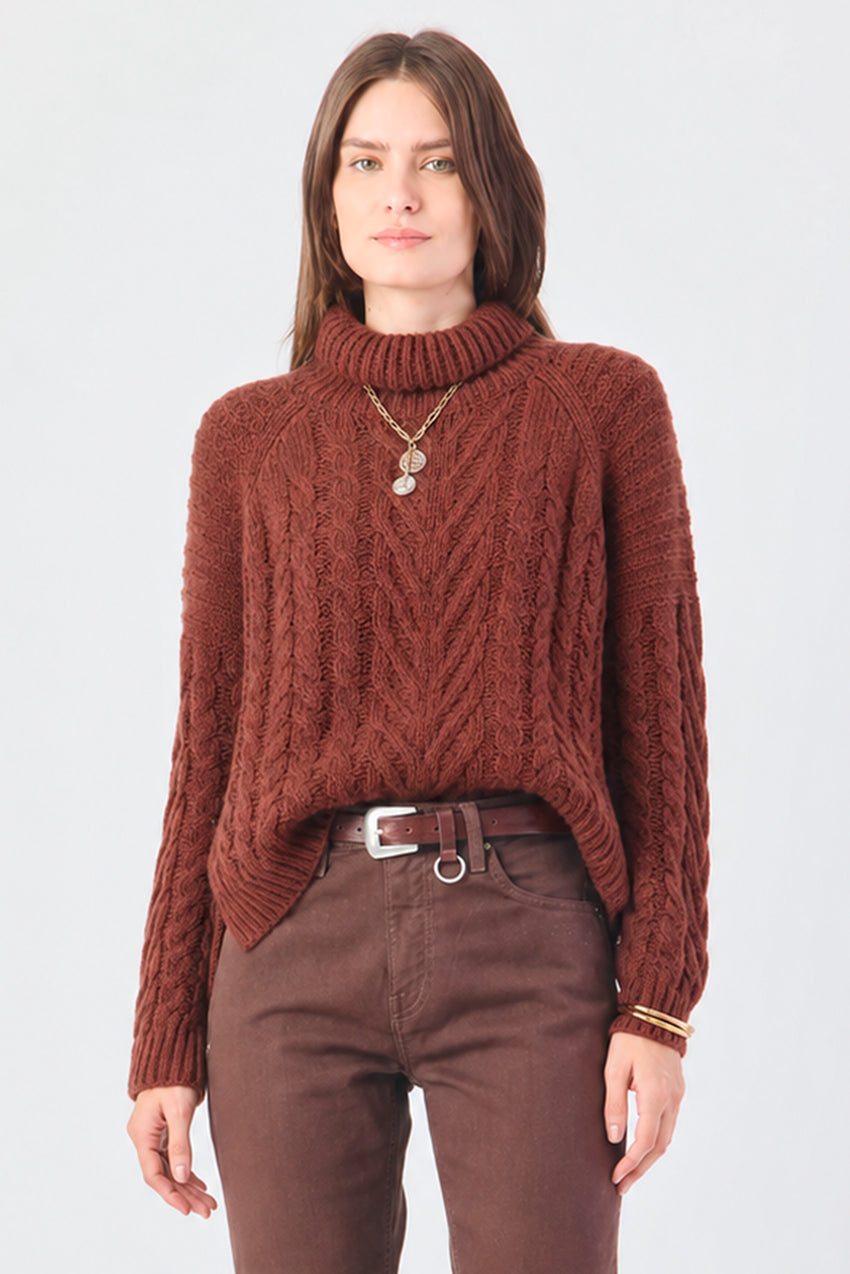 TRICOT FEMININO MULET MANGA LONGA - MARROM