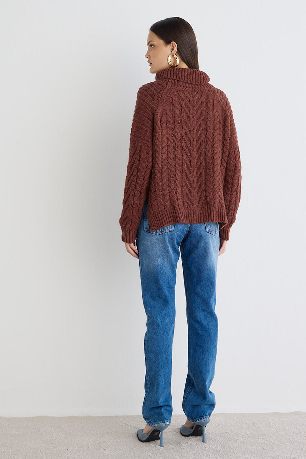TRICOT FEMININO MULET MANGA LONGA - MARROM