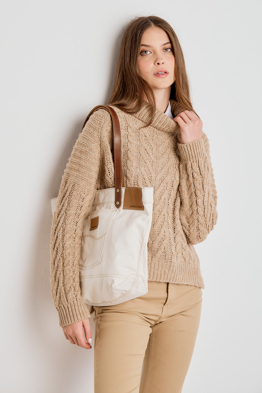 TRICOT FEMININO MULET MANGA LONGA - AREIA