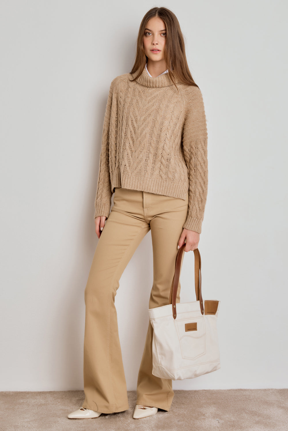 TRICOT FEMININO MULET MANGA LONGA - AREIA