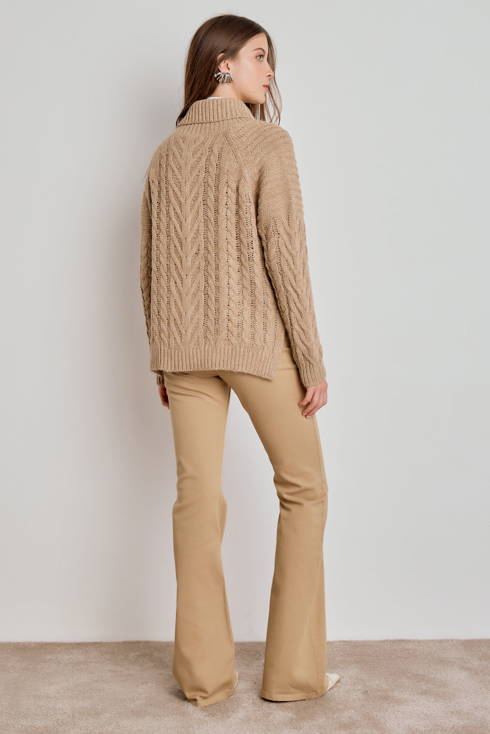 TRICOT FEMININO MULET MANGA LONGA - AREIA