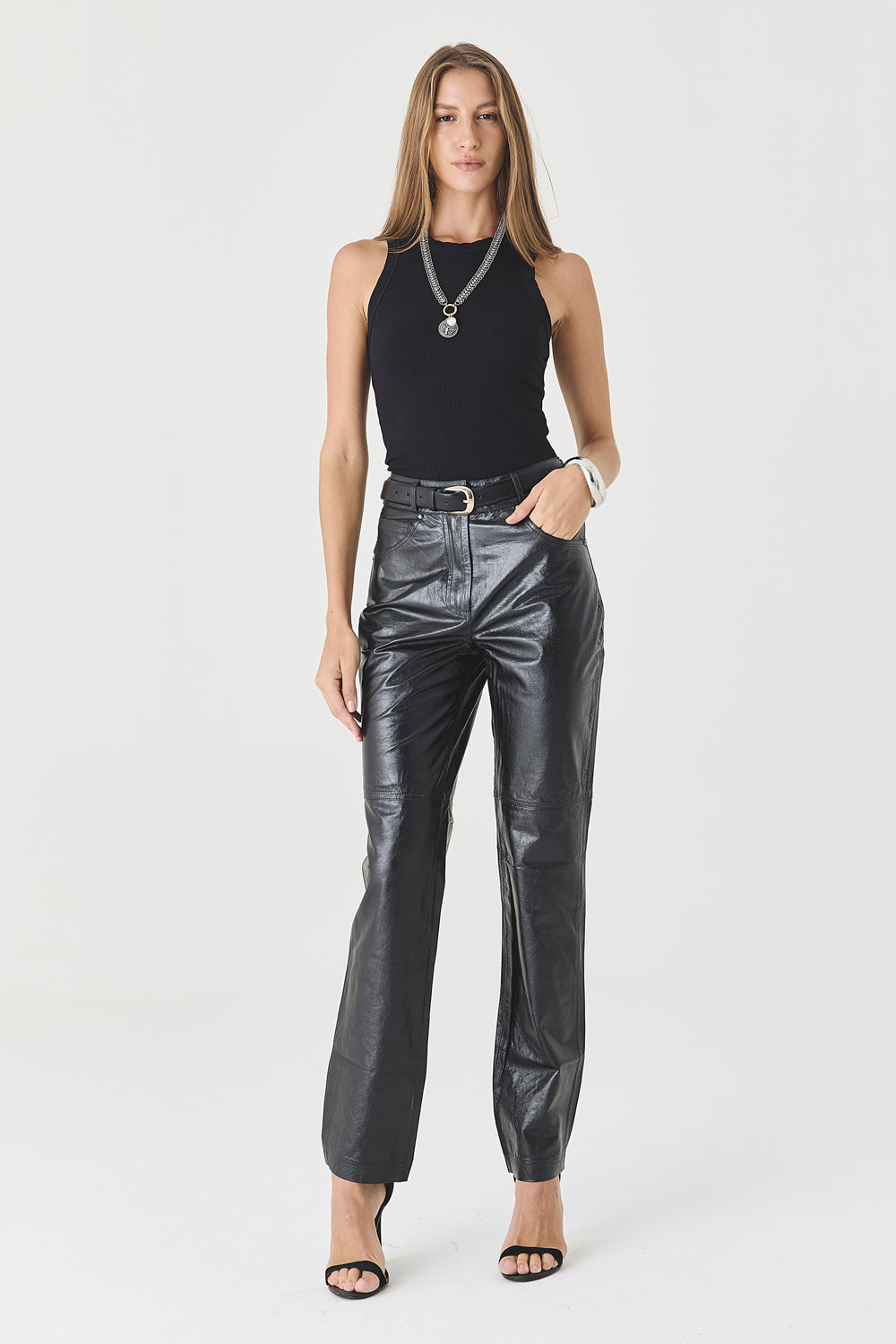 CALÇA FEMININA DE COURO JENNA
