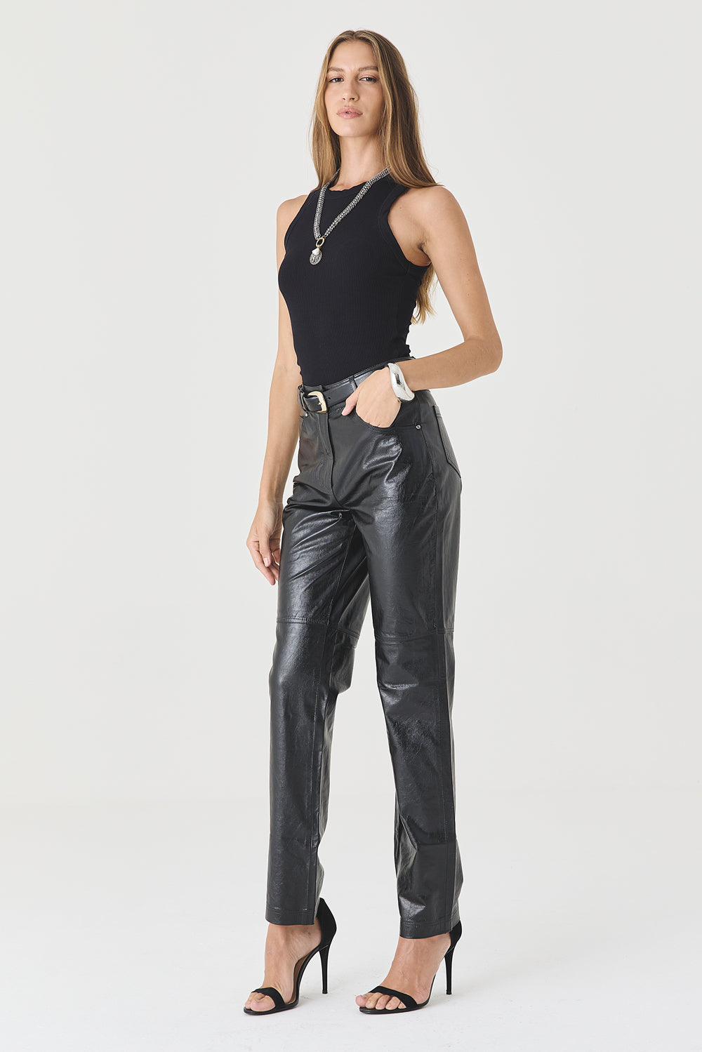 CALÇA FEMININA DE COURO JENNA