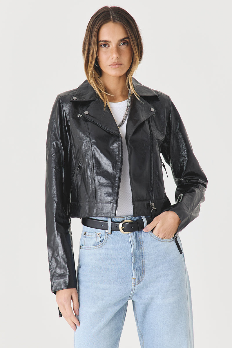 JAQUETA FEMININA DE COURO BLACK