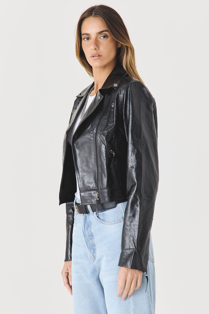 JAQUETA FEMININA DE COURO BLACK