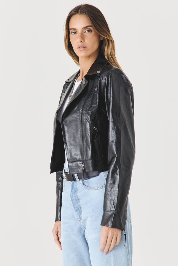 JAQUETA FEMININA DE COURO BLACK