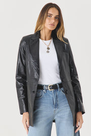 BLAZER FEMININO DE COURO BLACK