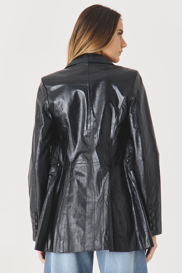 BLAZER FEMININO DE COURO BLACK