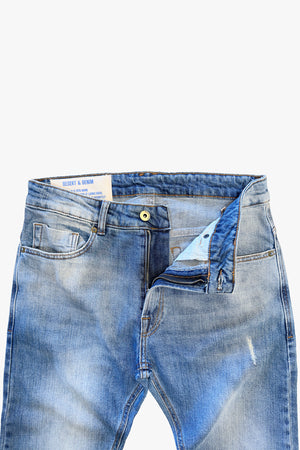 CALÇA THEO MASCULINA SLIM JEANS MÉDIO CLARO