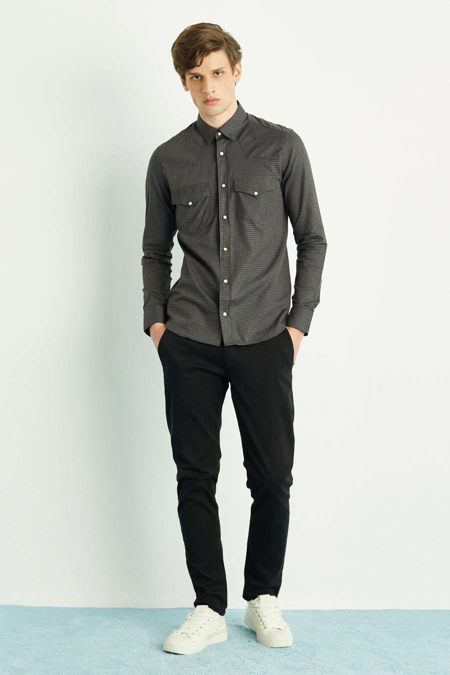 CALÇA OTTO MASCULINA CHINO CASUAL PRETA