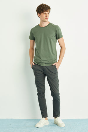 CALÇA OTTO MASCULINA CHINO SLIM SARJA - GRAFITE