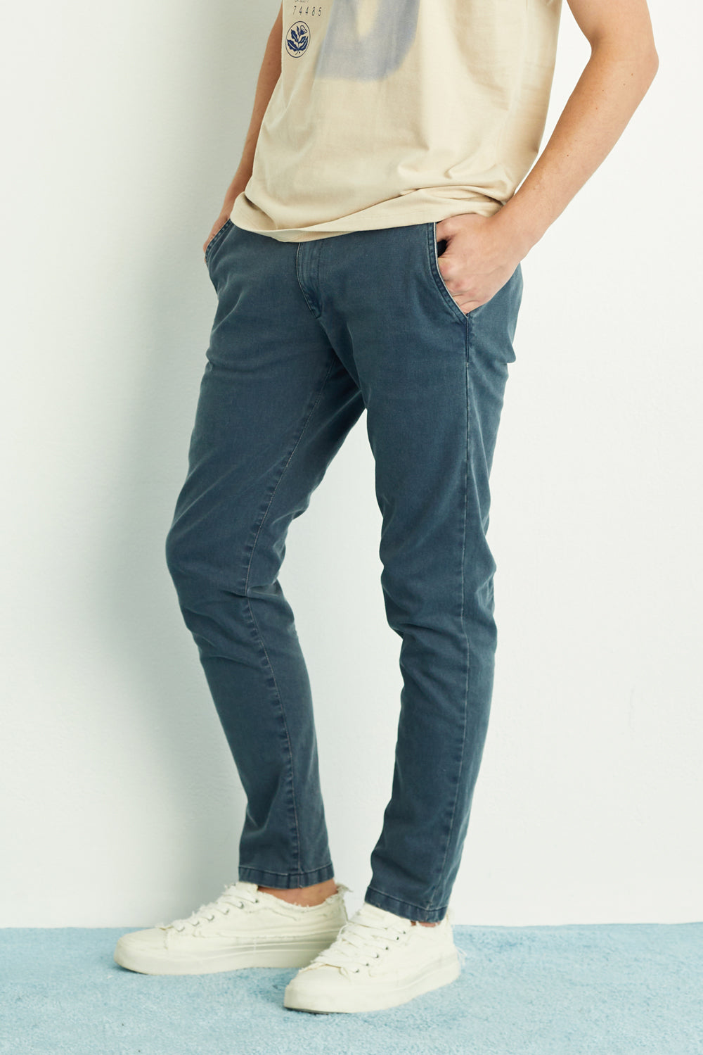 Calça Chino Sarja Azul Denim