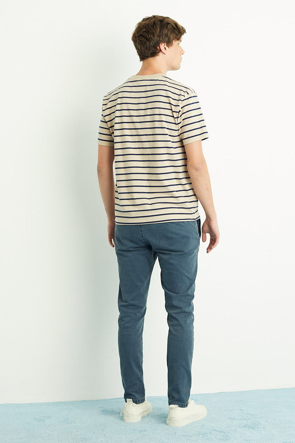 Calça Chino Sarja Azul Denim