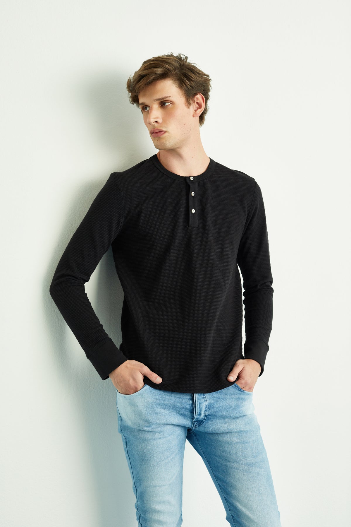 Camiseta Manga Longa Masculina Preta