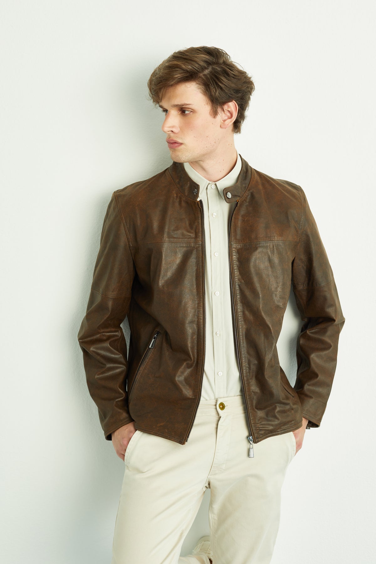 Jaqueta Couro Ecológico Masculina Saia Couro Ecolgico Jaqueta De