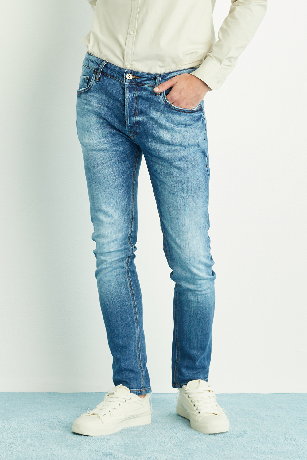 Calça Jeans Médio Maculina Slim