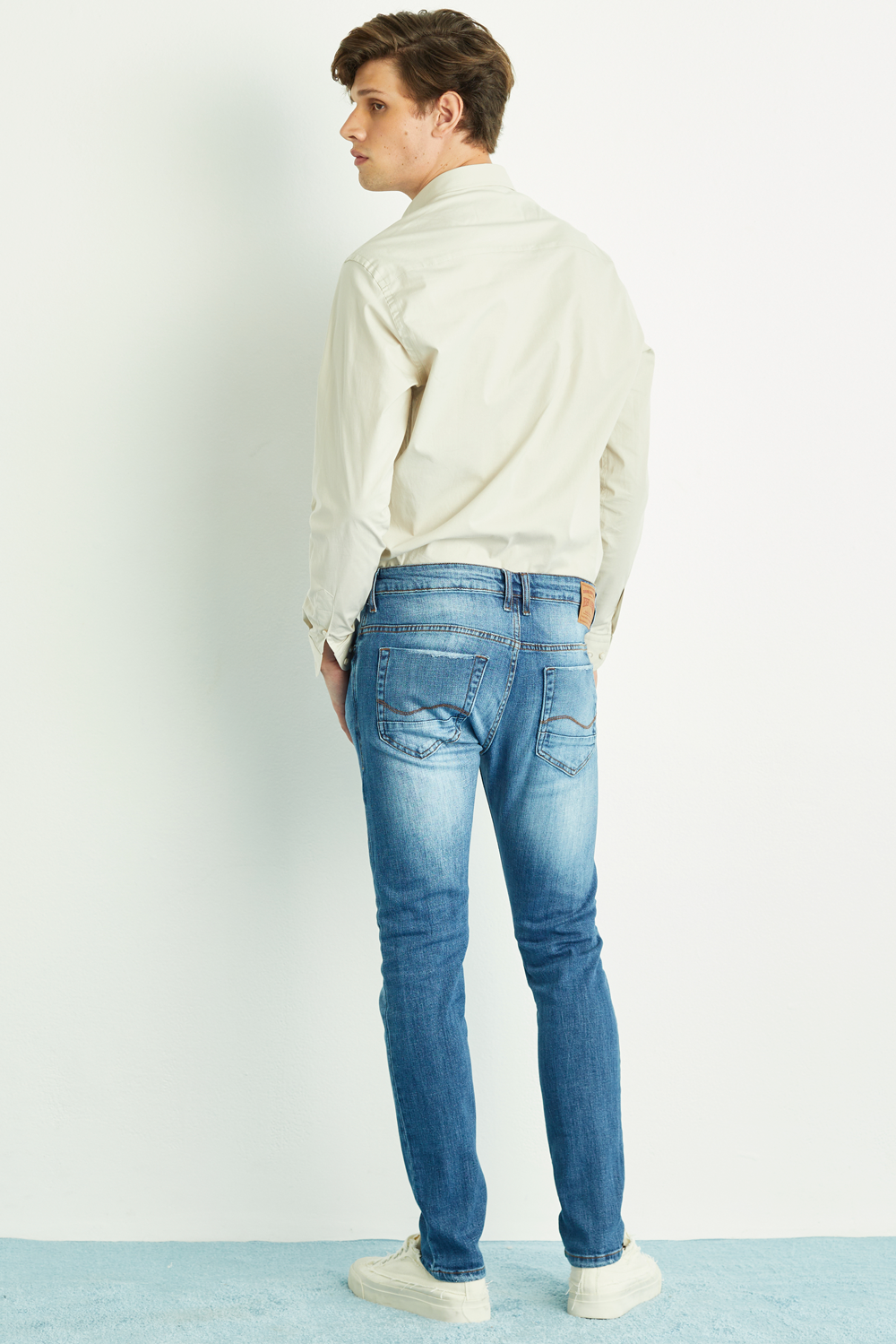 Calça Jeans Médio Maculina Slim