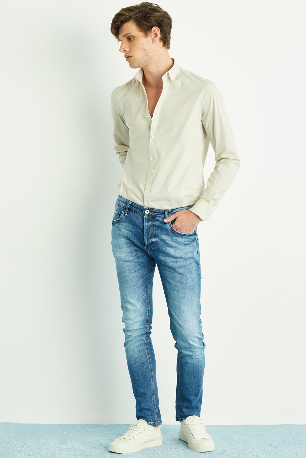 Calça Jeans Médio Maculina Slim