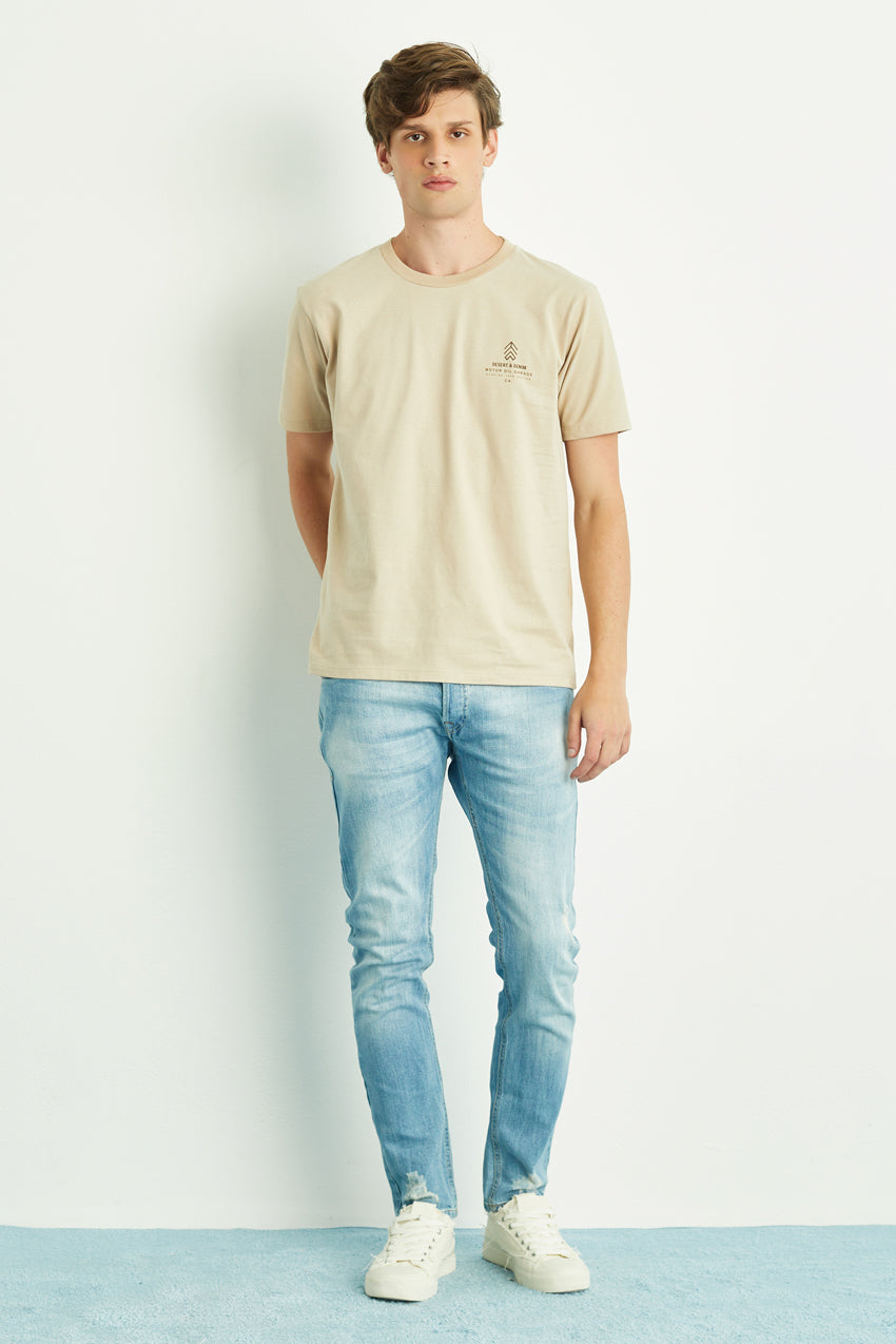 CALÇA THEO MASCULINA SLIM JEANS CLARO