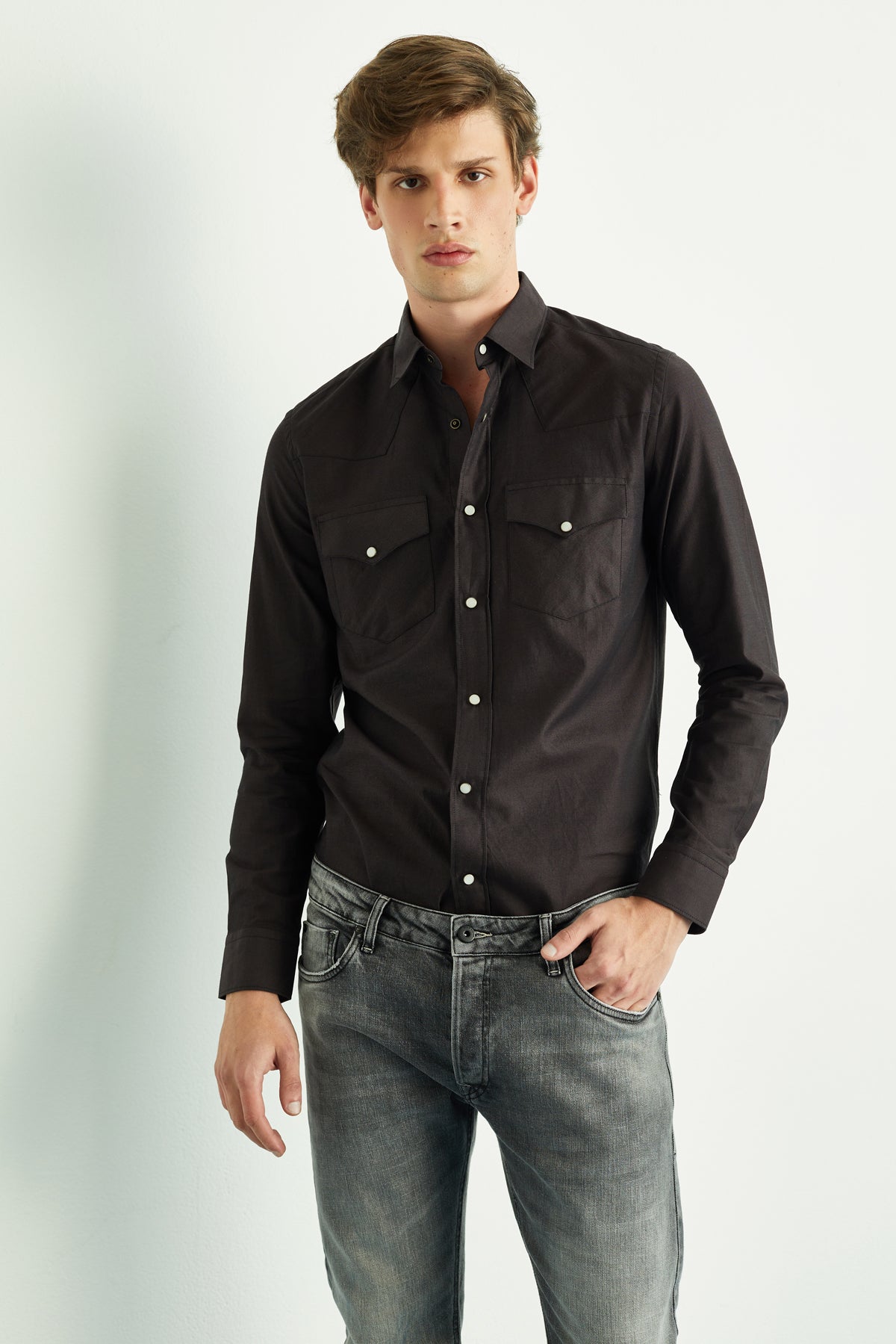 Calça Slim Masculina Jeans Black Estonado